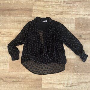 XL Jennifer Lopez Sheer Polka Dot Blouse